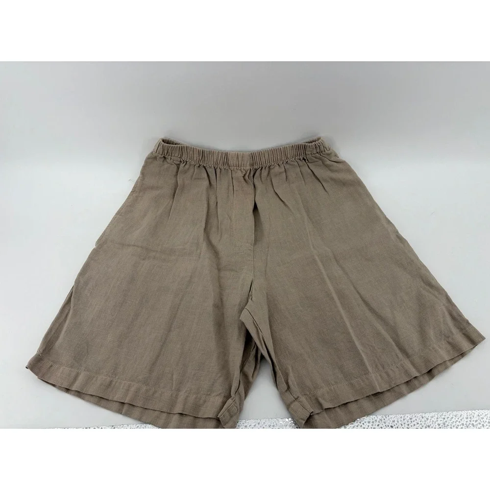 Russ‎ Berens Shorts, Beige Linen Coastal Beach 90s Malibu, Made In USA, Size XS
